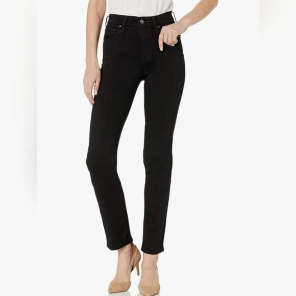 Levi's 724 High Rise Straight Black Jeans Stretch - Picture 1 of 11